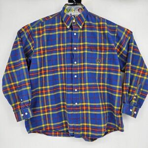 Cinch Shirt Mens Large Western Blue Plaid Button Down Cowboy Rodeo Long Sleeve